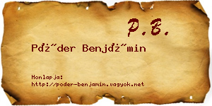 Póder Benjámin névjegykártya